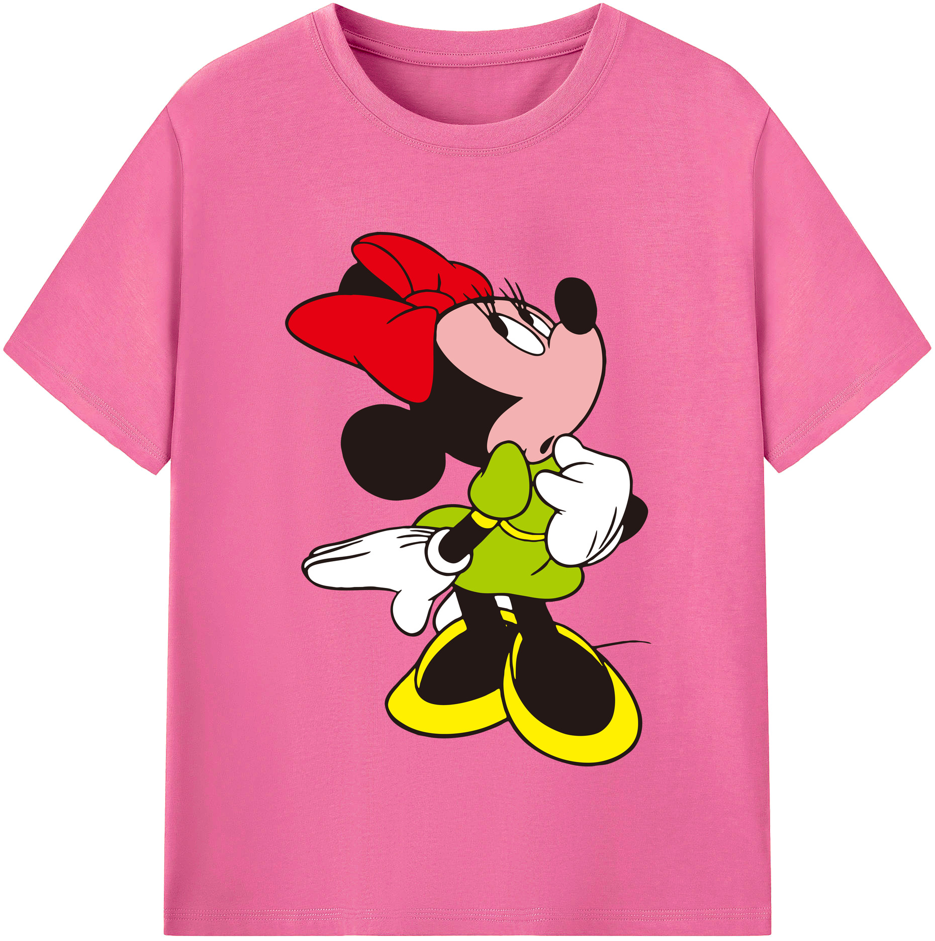 （画像用） ミッキーマウス Mickey Mouse レディースカジュアルプリントTシャツ（綿100％）